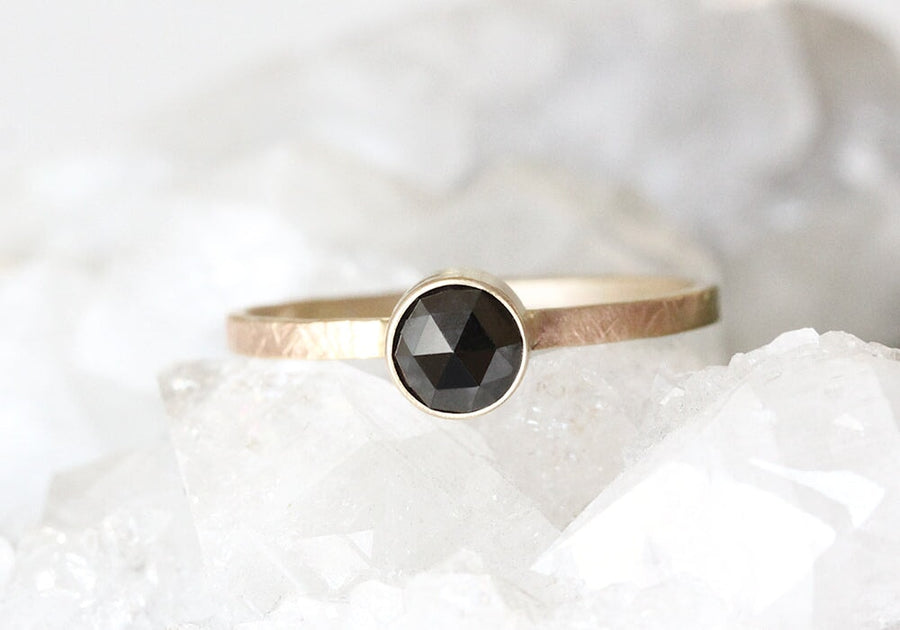 Black Rose Cut Diamond Ring Andrea Bonelli Jewelry 