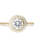 Brie Halo Lab Diamond Ring Andrea Bonelli Jewelry 14k Yellow Gold
