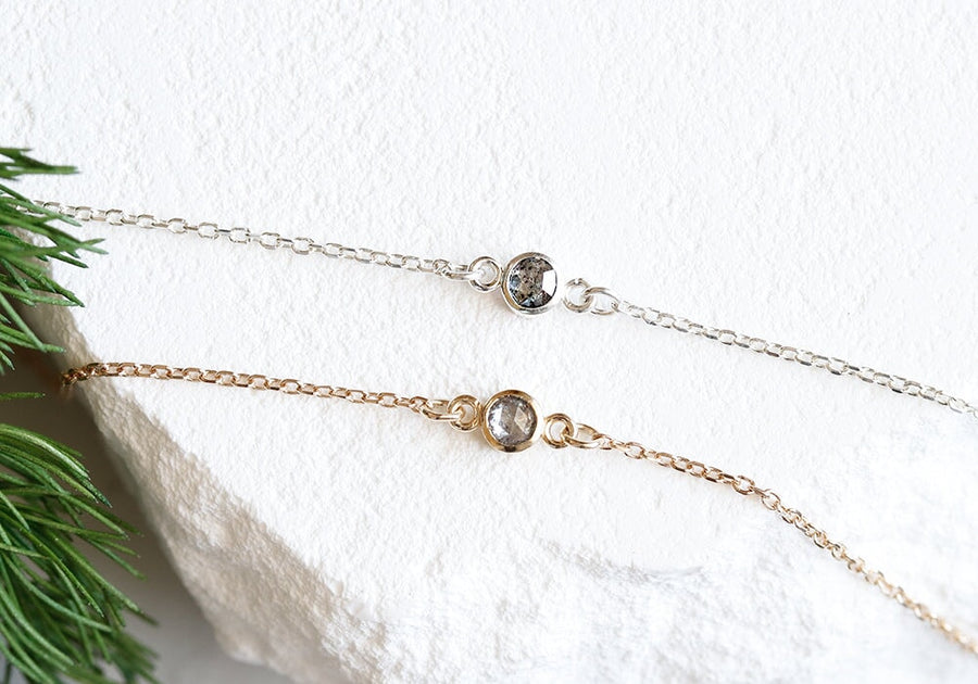 Silver Rose Cut Diamond Chain Bracelet Andrea Bonelli Jewelry 