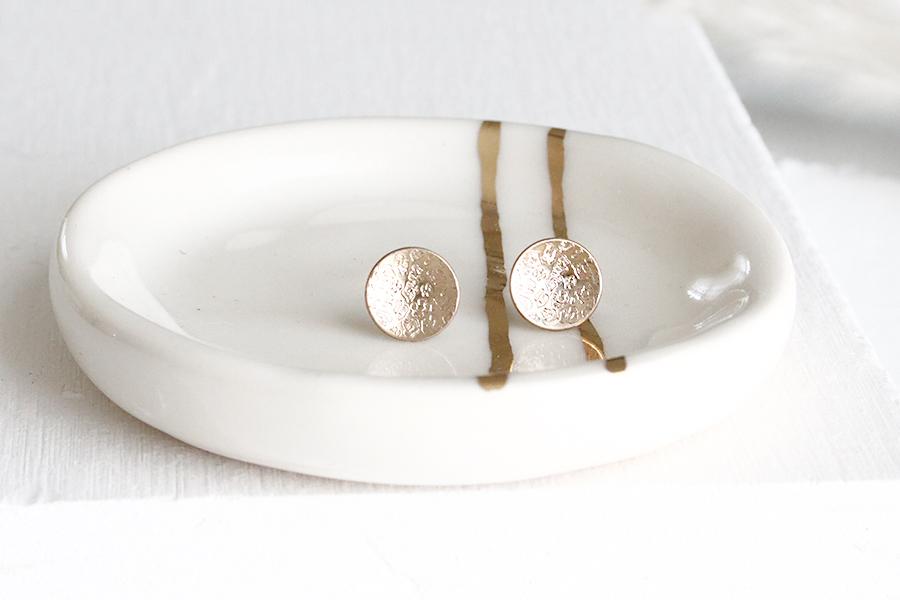 Minimalist Porcelain Jewelry Dish Honeycomb Studio 