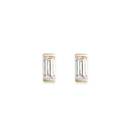 Linea Baguette Studs Andrea Bonelli Jewelry 14k Yellow Gold