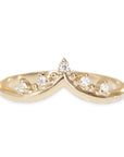 Crown Creste Diamond Ring Andrea Bonelli 14k Yellow Gold