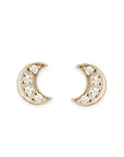 Moon Diamond Studs Andrea Bonelli Jewelry 14k Yellow Gold