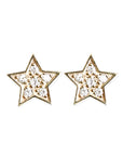 Star Diamond Studs Andrea Bonelli Jewelry 14k Yellow Gold