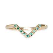 Peak Nove Emerald Ring Andrea Bonelli 14k Yellow Gold