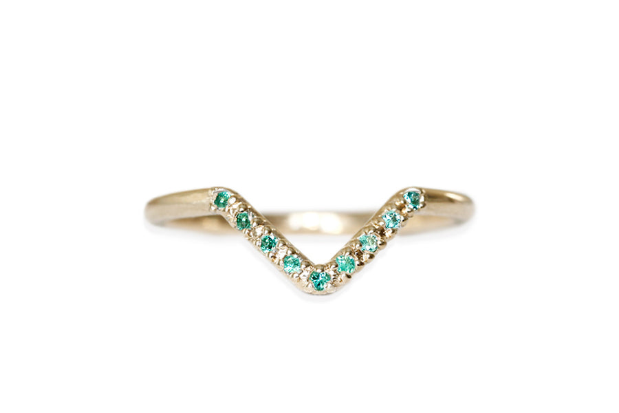 Peak Nove Emerald Ring Andrea Bonelli 14k Yellow Gold