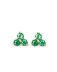 Tria Emerald Studs Andrea Bonelli Jewelry 14k Yellow Gold