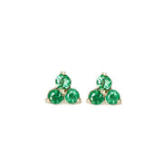 Tria Emerald Studs Andrea Bonelli Jewelry 14k Yellow Gold