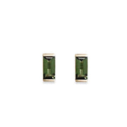 Linea Green Tourmaline Studs Andrea Bonelli Jewelry 14k Yellow Gold
