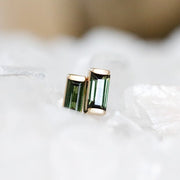 Linea Green Tourmaline Studs Andrea Bonelli Jewelry 14k Yellow Gold