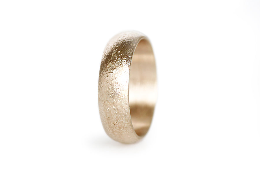 Rustic Gravel Half Round Band Andrea Bonelli Jewelry 