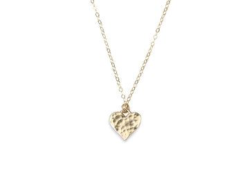 Hammered Heart Necklace Andrea Bonelli 14k Yellow Gold