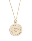 Engraved Heart Necklace Andrea Bonelli Jewelry 14k Yellow Gold