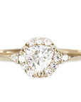 Isobel Halo Moissanite Ring 1ct Andrea Bonelli Jewelry 14k Yellow Gold