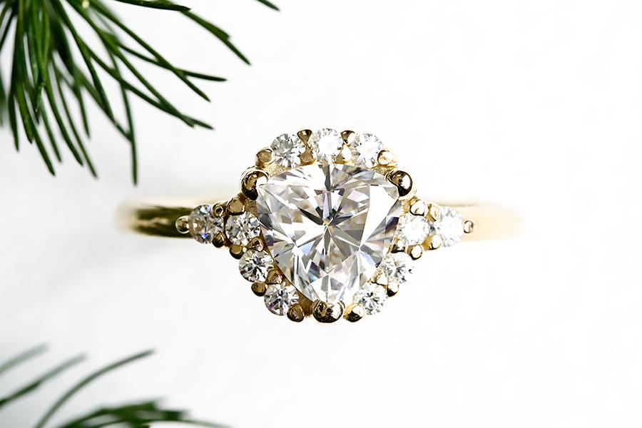 Isobel Halo Moissanite Ring 1ct Andrea Bonelli Jewelry 