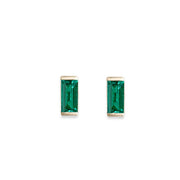 Linea Emerald Studs Andrea Bonelli Jewelry 14k Yellow Gold