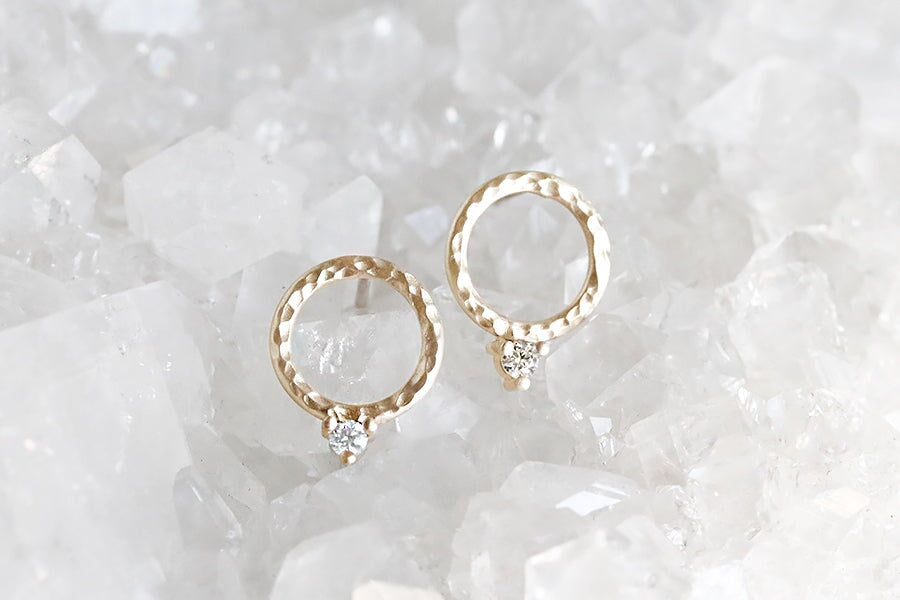 Lacuna Diamond Circle Studs Andrea Bonelli Jewelry 