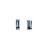 Linea London Blue Topaz Studs Andrea Bonelli Jewelry 14k Yellow Gold