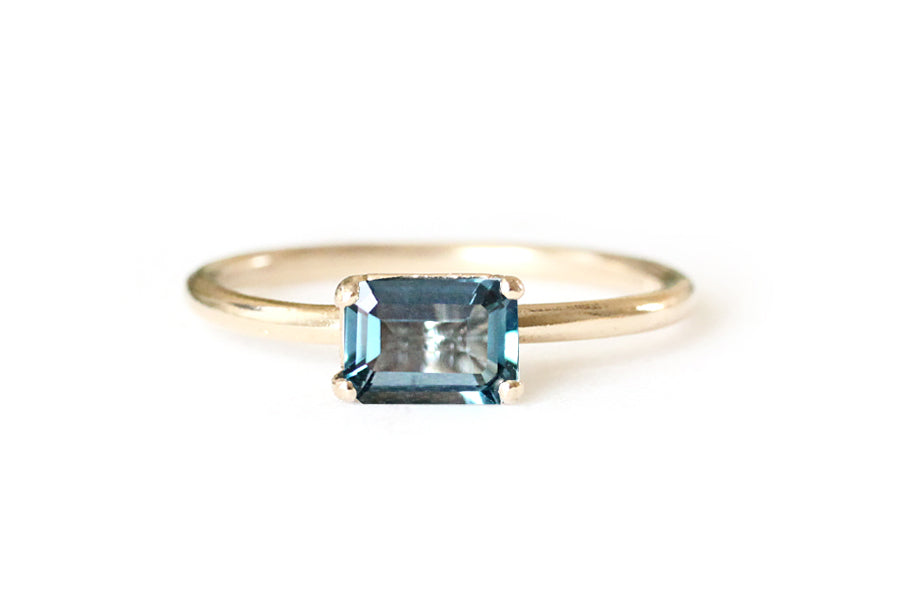 Bella London Blue Topaz Ring Andrea Bonelli Jewelry 14k Yellow Gold