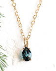 London Blue Topaz Solitaire Necklace Andrea Bonelli Jewelry 