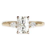 Marina Moissanite Ring Andrea Bonelli 14k Yellow Gold