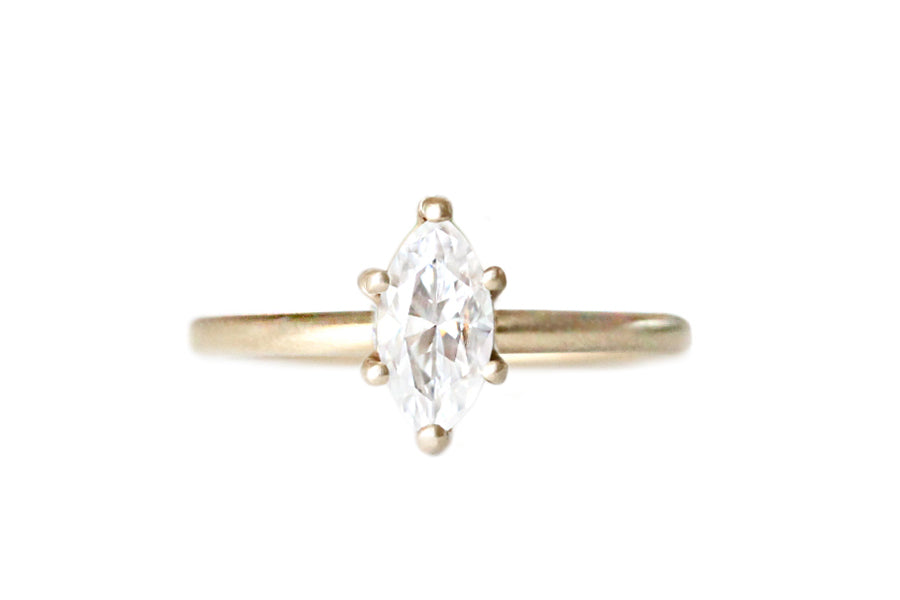 Mia Moissanite Ring Andrea Bonelli Jewelry 14k Yellow Gold