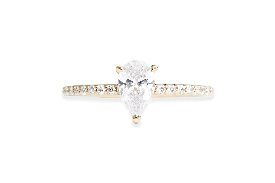 Annalise Moissanite Ring Andrea Bonelli Jewelry 14k Yellow Gold