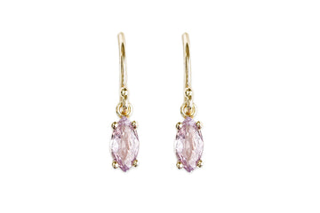 Pink Sapphire Marquise Earrings Andrea Bonelli Jewelry 14k Yellow Gold