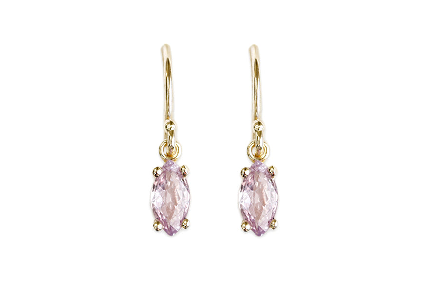 Pink Sapphire Marquise Earrings Andrea Bonelli Jewelry 14k Yellow Gold