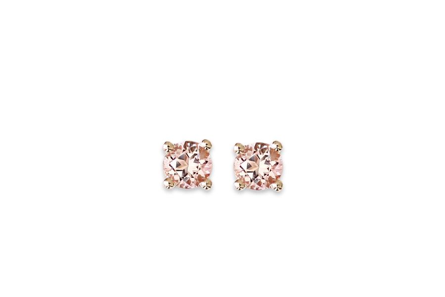 Pink Topaz Studs Andrea Bonelli Jewelry 14k Yellow Gold