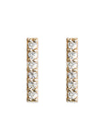 Pave Bar Studs - 6 Stone Andrea Bonelli Jewelry 14k Yellow Gold