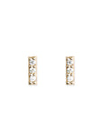 Petite Pave Diamond Bar Studs Andrea Bonelli Jewelry 14k Yellow Gold