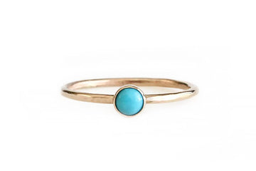 Aria Turquoise Stacking Ring Andrea Bonelli Jewelry 14k Yellow Gold