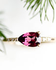 Lilia Garnet + Diamond Ring Andrea Bonelli Jewelry 