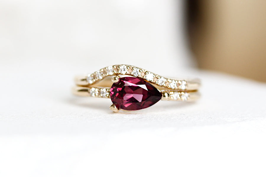 Lilia Garnet + Diamond Ring Andrea Bonelli Jewelry 