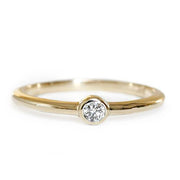 Mignon Salt + Pepper Diamond Ring Andrea Bonelli 14k Yellow Gold