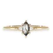 Mira Salt & Pepper Diamond Ring Andrea Bonelli 14k Yellow Gold