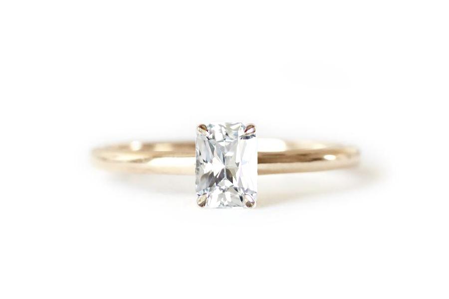 Ava Moissanite Ring Andrea Bonelli Jewelry 14k Yellow Gold