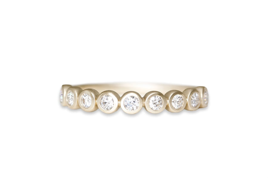 Sicily Diamond Bezel Band Andrea Bonelli 14k Yellow Gold