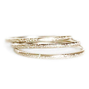 Glint Stardust Stacking Rings Andrea Bonelli Jewelry 14k Yellow Gold