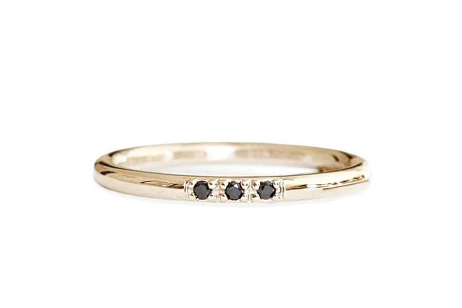 Tove Black Diamond Ring Andrea Bonelli 14k Yellow Gold