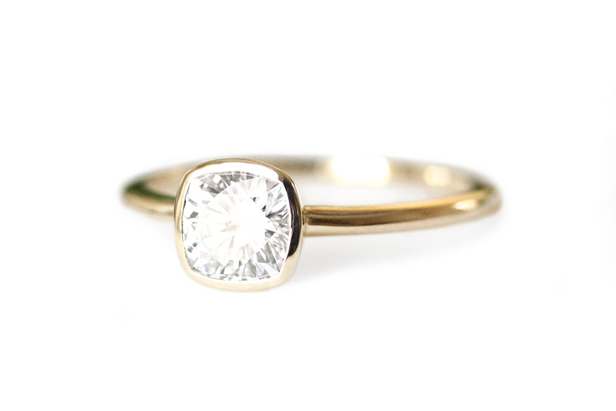 Zoe Cushion Lab Diamond Ring Andrea Bonelli Jewelry 