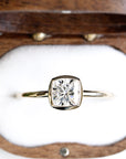 Zoe Cushion Moissanite Ring Andrea Bonelli Jewelry 