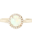 Opal + Diamond Halo Ring Andrea Bonelli 14k Yellow Gold