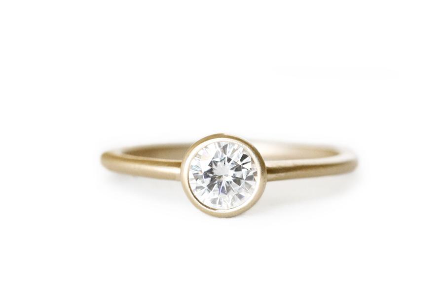 Zoe Moissanite Ring .50ct Andrea Bonelli Jewelry 14k Yellow Gold